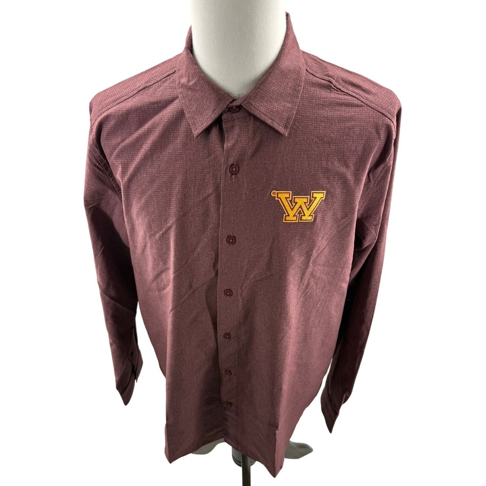 Antigua NFL Washington Commanders Mens Long Sleeve Button Shirt Largee New‎